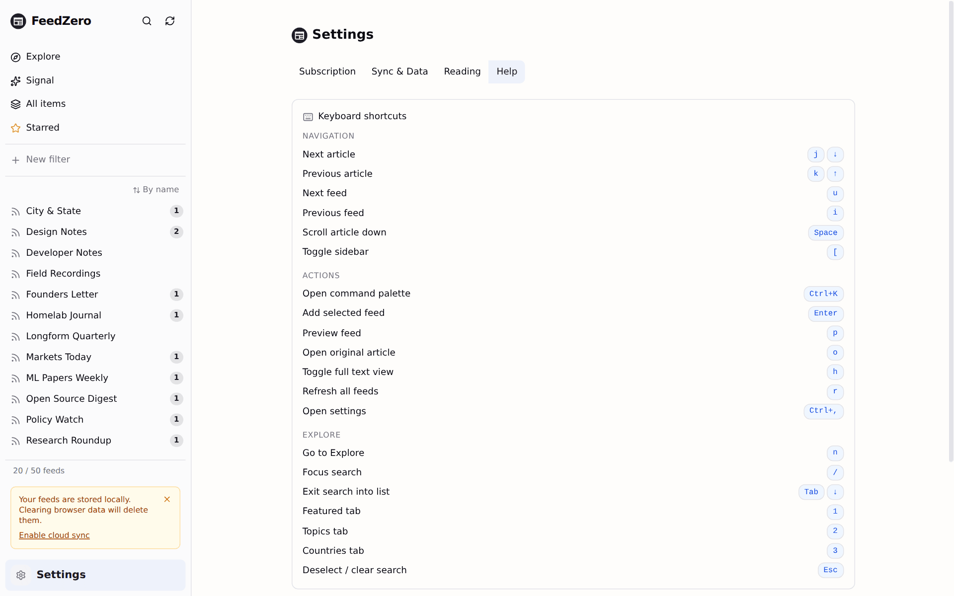 Keyboard shortcuts panel with j, k, u, o, Ctrl+K and more.